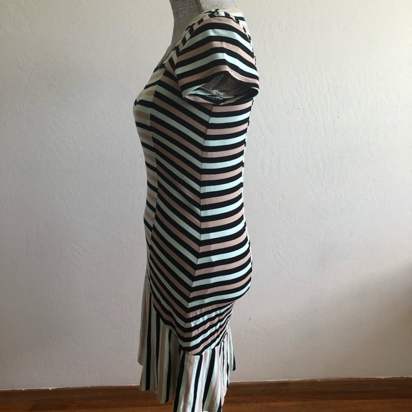 BEBE short sleeves stripes size Small multi colors Dress - Picture 3 of 7